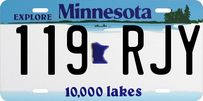 MN license plate 119RJY