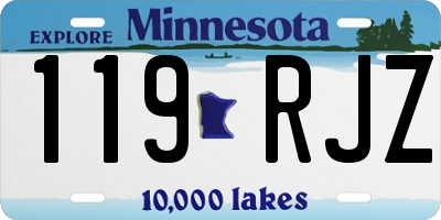 MN license plate 119RJZ