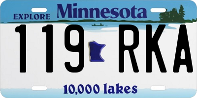 MN license plate 119RKA