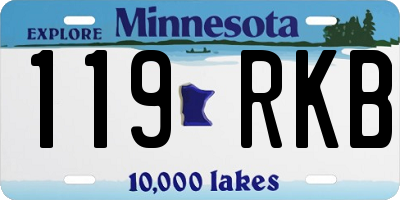 MN license plate 119RKB