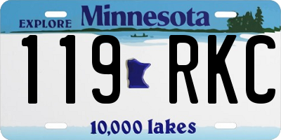 MN license plate 119RKC