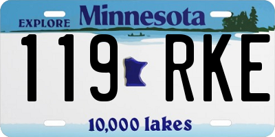 MN license plate 119RKE