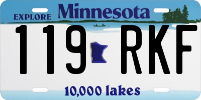 MN license plate 119RKF