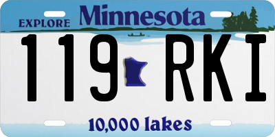 MN license plate 119RKI