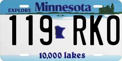 MN license plate 119RKO