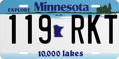 MN license plate 119RKT