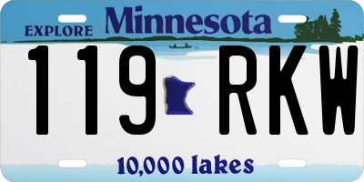 MN license plate 119RKW