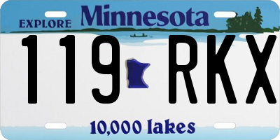 MN license plate 119RKX