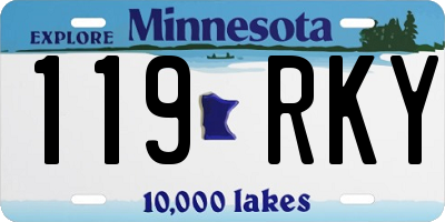 MN license plate 119RKY