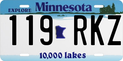 MN license plate 119RKZ
