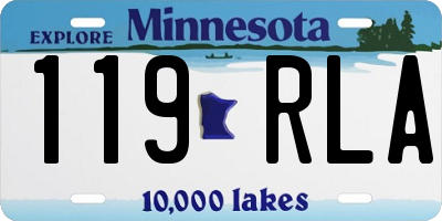 MN license plate 119RLA