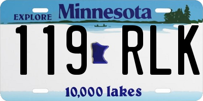 MN license plate 119RLK