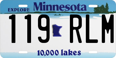 MN license plate 119RLM