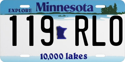 MN license plate 119RLO