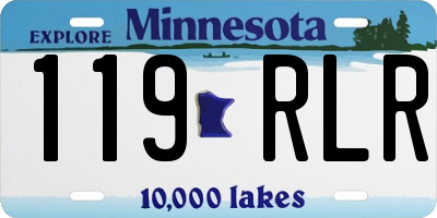 MN license plate 119RLR