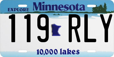 MN license plate 119RLY