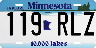 MN license plate 119RLZ