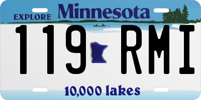 MN license plate 119RMI