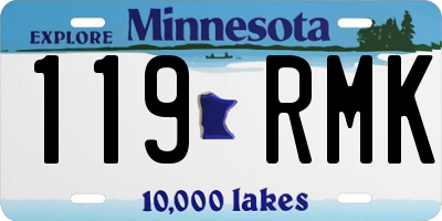 MN license plate 119RMK