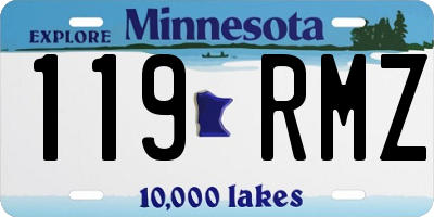 MN license plate 119RMZ