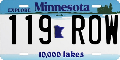 MN license plate 119ROW