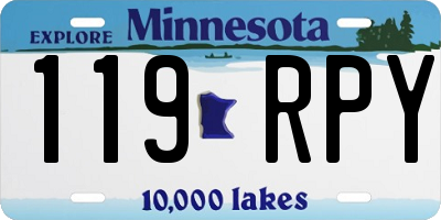 MN license plate 119RPY