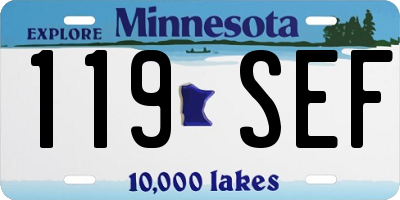 MN license plate 119SEF