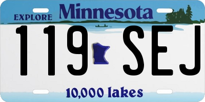 MN license plate 119SEJ