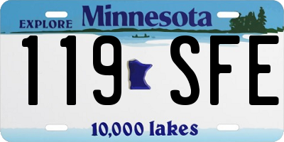 MN license plate 119SFE