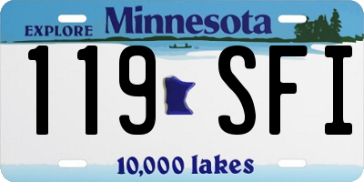 MN license plate 119SFI