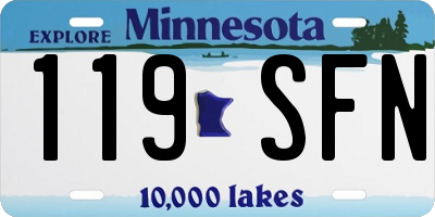 MN license plate 119SFN