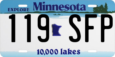 MN license plate 119SFP