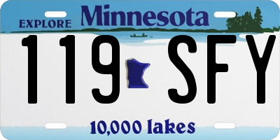MN license plate 119SFY