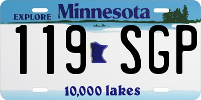 MN license plate 119SGP
