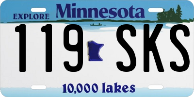 MN license plate 119SKS