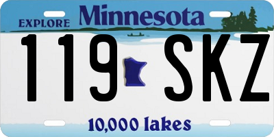 MN license plate 119SKZ