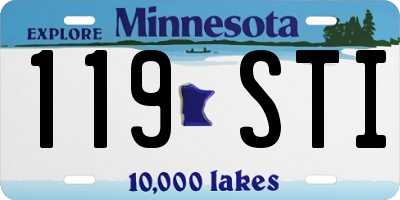 MN license plate 119STI