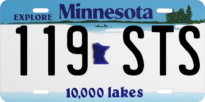 MN license plate 119STS