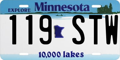 MN license plate 119STW