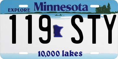 MN license plate 119STY