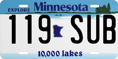 MN license plate 119SUB