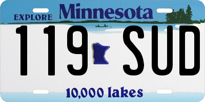 MN license plate 119SUD