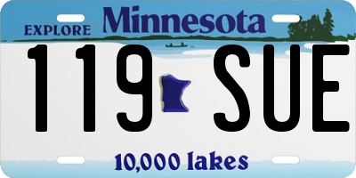 MN license plate 119SUE