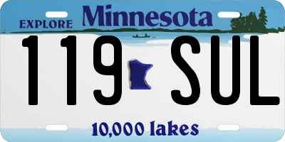 MN license plate 119SUL