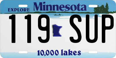 MN license plate 119SUP