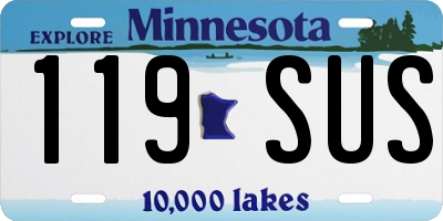MN license plate 119SUS