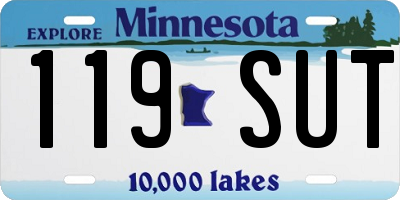 MN license plate 119SUT