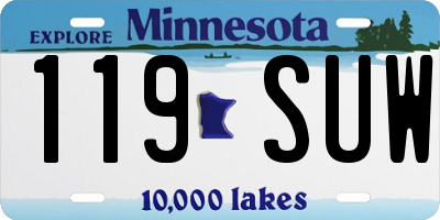MN license plate 119SUW
