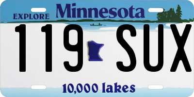 MN license plate 119SUX