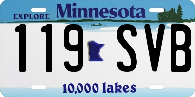 MN license plate 119SVB